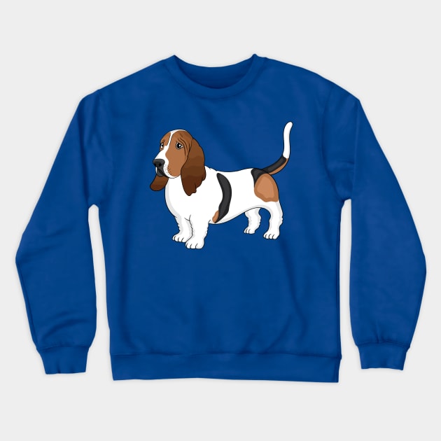 Basset hound dog cartoon illustration Crewneck Sweatshirt by Cartoons of fun